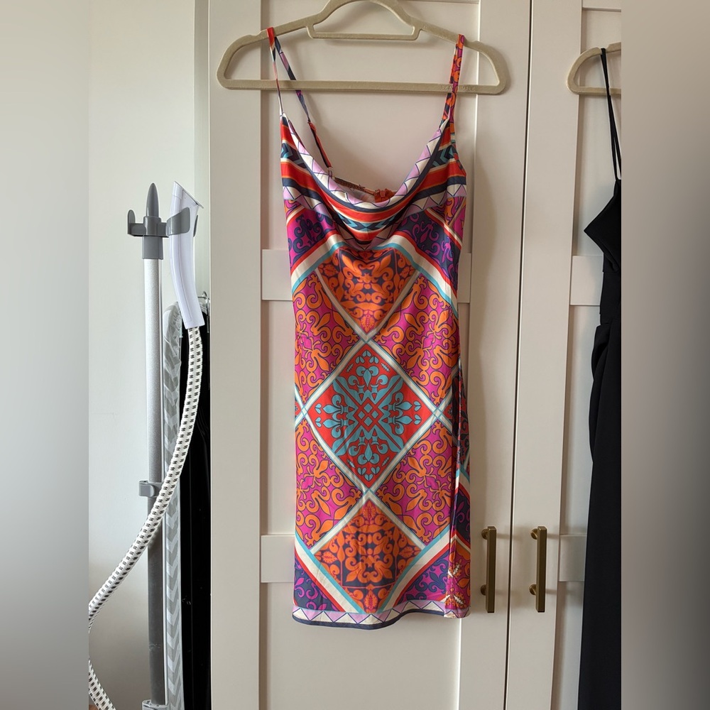 Fashion Nova Multi Colored Patterned Dress sz Small